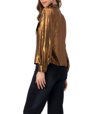 Women's Metalic Bow Blouse