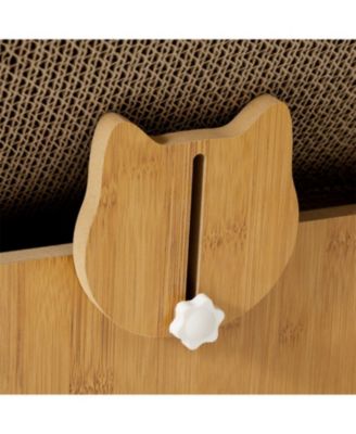 38 in Wooden Cat Running Wheel with Runway in Natural