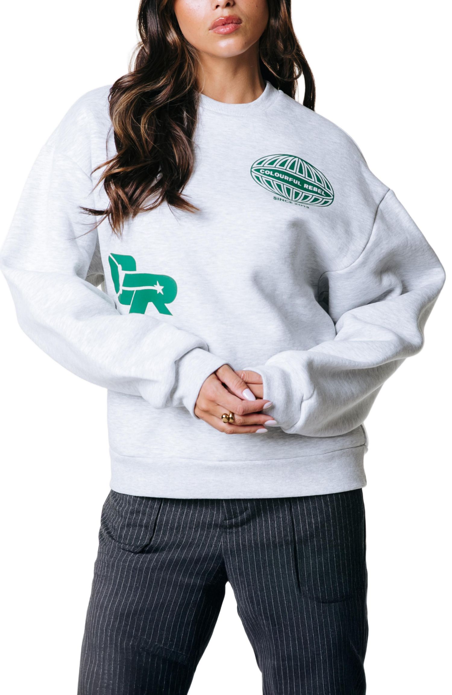 Women's Racer Logo Dropped Shoulder Sweat