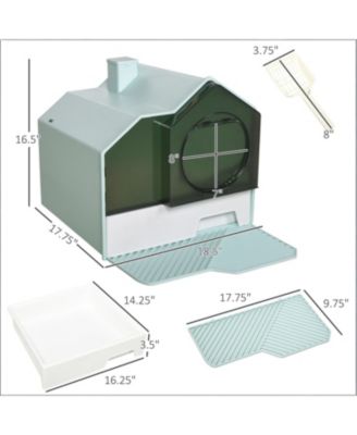 Hooded Cat Litter Box in Light Blue