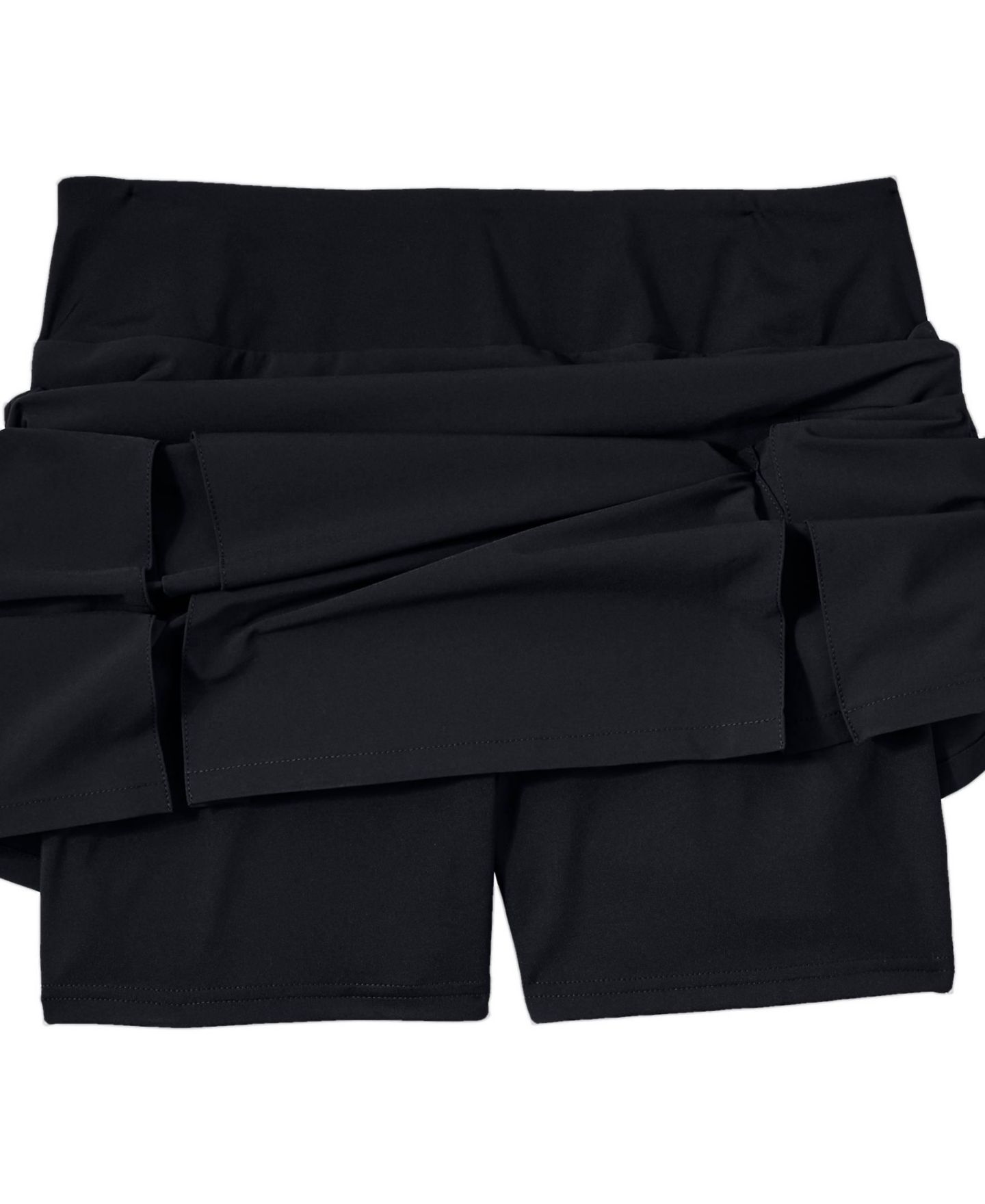 Женские юбки Lands' End Performance Pleated Skort Above the Knee, цвет: Чёрный — фото 4