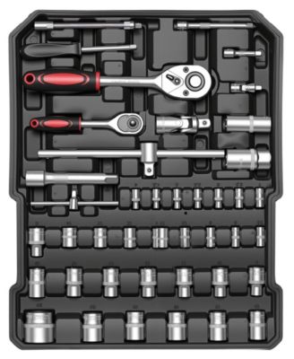 399-Piece Rolling Tool Set with Wheels, Aluminum Case and 4 Drawers, Metric Home and Auto Repair Tool Kit