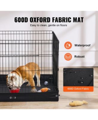Dog Playpen, 4-Panel 24 x 36 in Foldable Metal Exercise Pen w/ Door & 600D Oxford Bottom Pad, Indoor/Outdoor Pet Fence