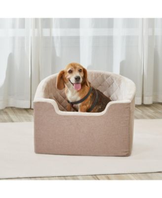 Waterproof Dog Car Booster Seat with Storage Pocket and Safety Leash