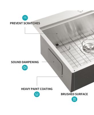 33x22x10inch Drop In Kitchen Sink Stainless Steel Workstation Single Bowl 16 Gauge Topmount