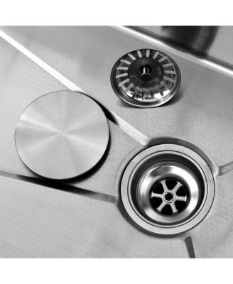 Smart Waterfall Kitchen Sink Single Bowl Pull Out Faucet 304 Stainless Steel