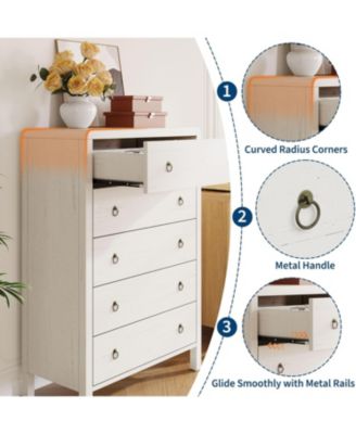 5-Drawer Modern Bedroom Dresser Chest Closet Storage Cabinet Organizer