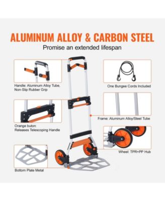 Folding Hand Truck, 309 lb Capacity, Aluminum Convertible Hand Truck & Dolly, Telescoping Handle, PP+TPR Wheels, Lightweight Cart