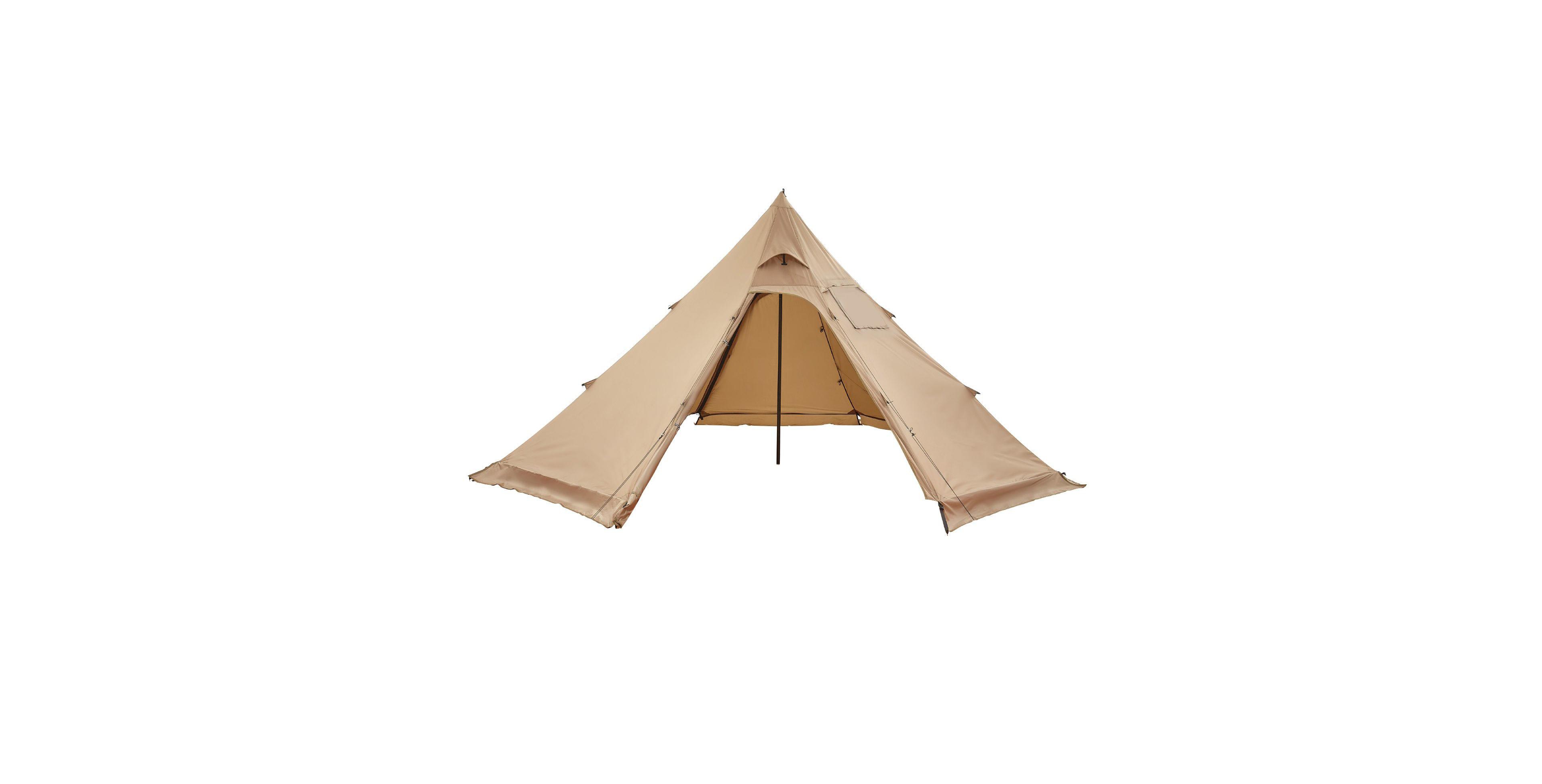 Mecale Hot Tent for 4 Persons, Waterproof Canvas Winter Tipi Tent with Stove Jack, Lightweight 4-Season Shelter