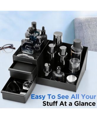 Men's Cologne Organizer - 7 Compartments, 2 Drawers, Easy Clean, Gift