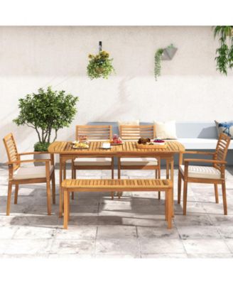 Set of 2 Outdoor Patio Dining Chairs with Padded Cushions