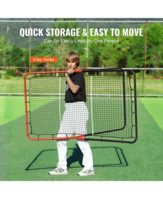Baseball/Softball Rebounder Net, 3' x 4.5', 3-Way Pitchback Trainer, Fielding & Throwing Practice