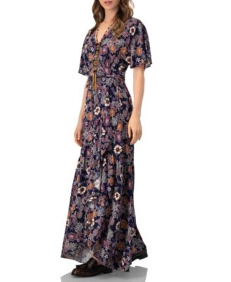 Women's V-Neck Wrap Maxi Dress