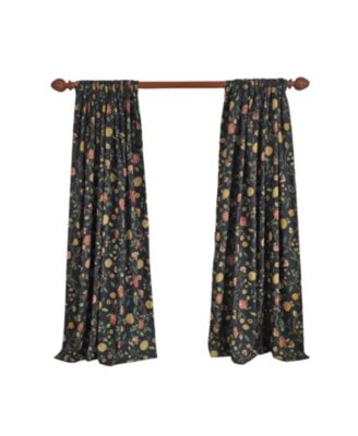 NightFall 100% Cotton Rod Pocket Window Curtain set of 2 Panels