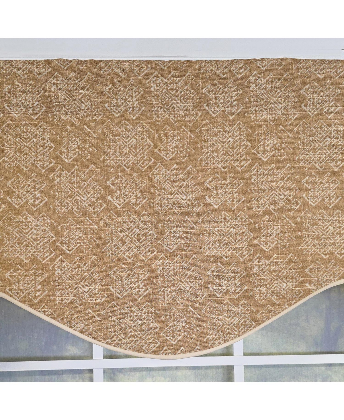 Rlf Home Derek Cornice 100% Cotton Rod Pocket Lined Window Valance 50" x 17" Brown