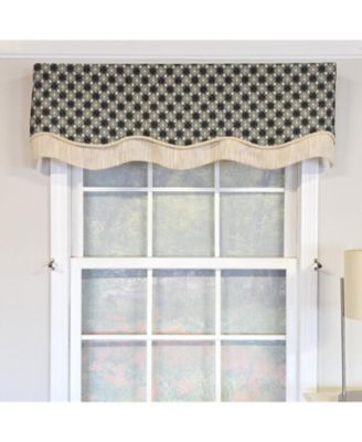 Virtue Glory 100% Cotton Rod Pocket Lined  Window Valance 50" x 16" Black