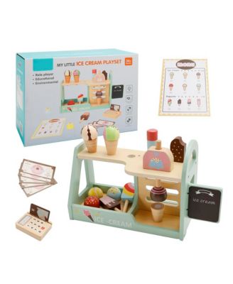 Wooden Ice Cream Shop Playset for Kids, Encourages Creative Role-Play