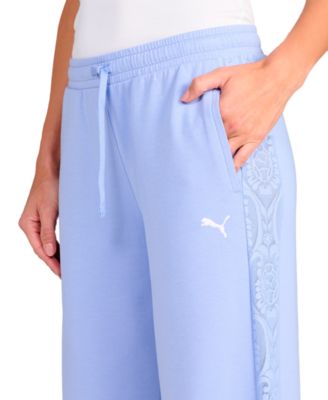 Women's Lace Detail Wide-Leg Mid-Rise Pants