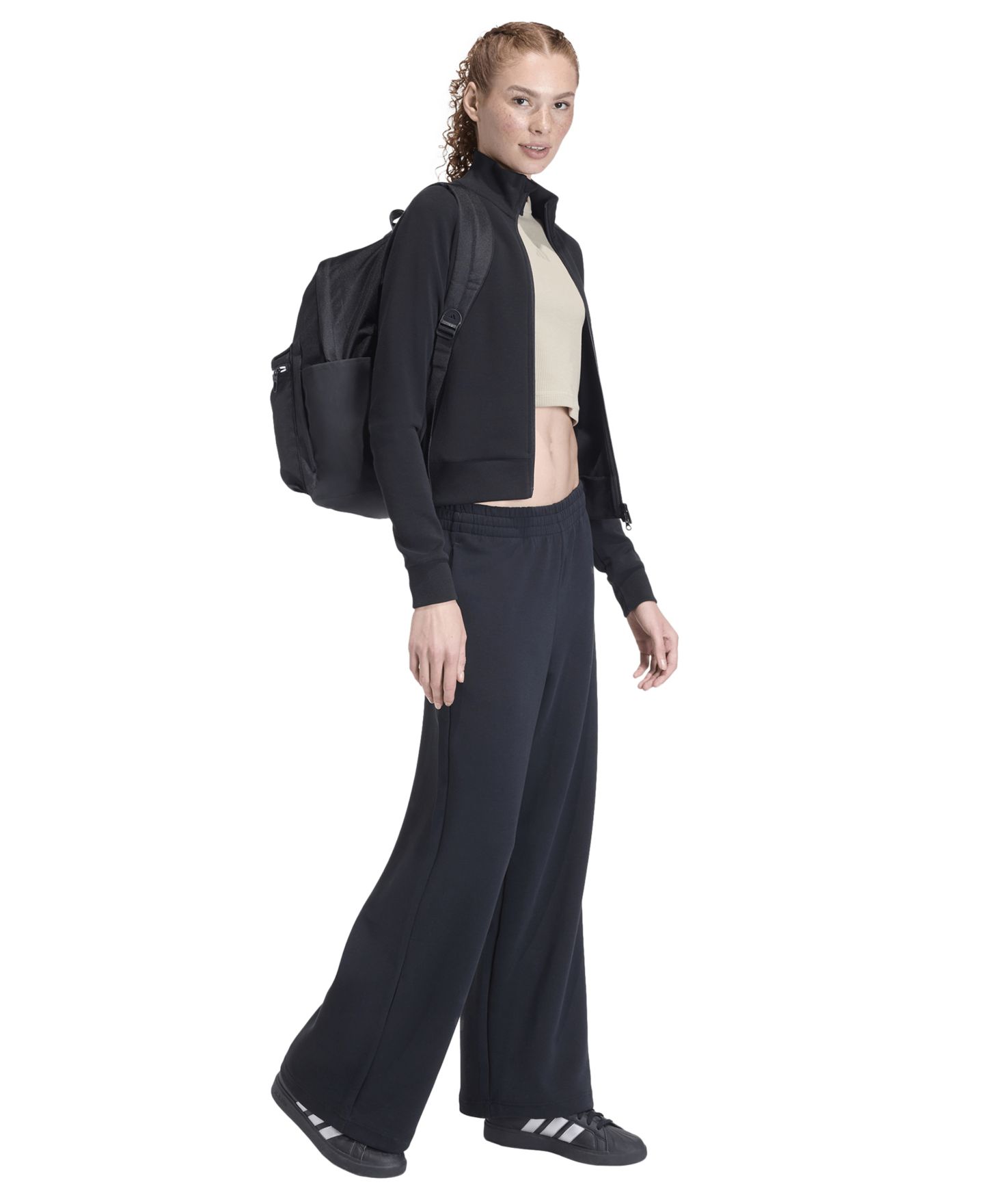 Женская куртка adidas Soft Lux Slim Sportswear Track Jacket, цвет: Чёрный — фото 2