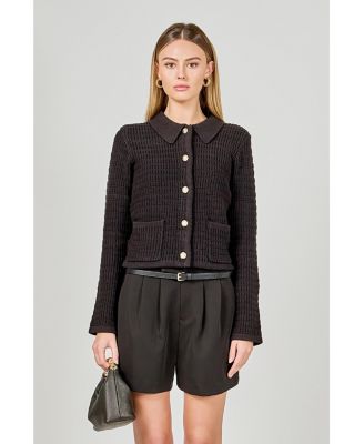 Women's Button-Front Knit Sweater