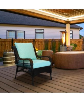 Outdoor Deep Seat Cushion Set, Waterproof Patio Furniture Cushions with Adjustable Straps & Removable Cover, Set of 2