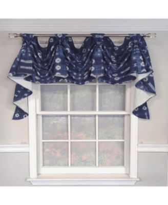 Pulsar 3-S Victory 100% Cotton Tab Top Swag Window Curtain 54" x 25" Navy