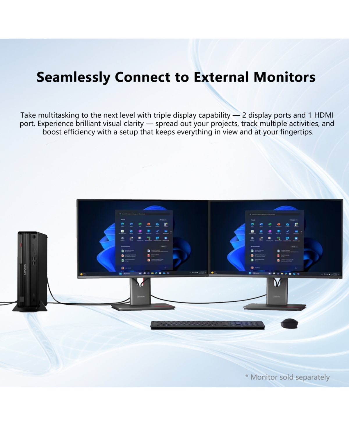 Lenovo ThinkCentre M70s Sff Desktop Intel Core Ultra 5 32GB Ram Intel Graphics 1TB Ssd Storage Windows 11 Pro - Black