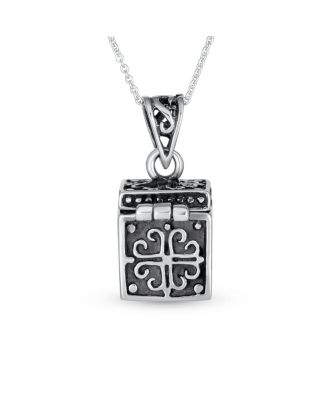 Religious Heart Locket Box Pendant .925 Sterling Silver Momenta Holder