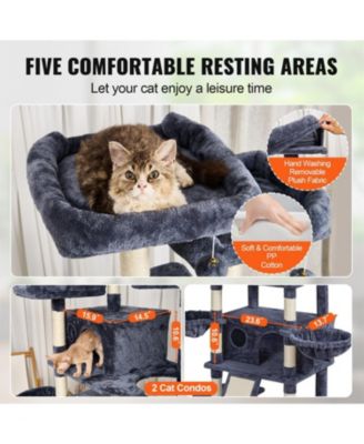 68.5" Cat Tower with Cat Condos Scratching Post in Blue