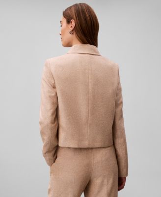 Women's Boucle Point Collar Shirt Jacket