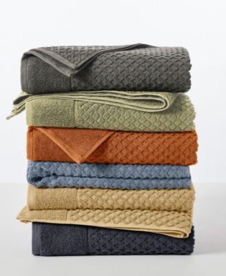 Quick-Drying Cotton Diamond Waffle Textured 2-Piece Oversized Bath Sheet, 68" x 35"