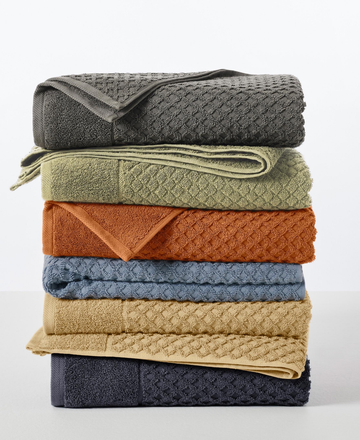 Linery & Co. Quick-Drying Cotton Diamond Waffle Textured 2-Piece Bath Sheet Set