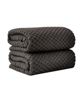 Linery and Co. Cotton Diamond Waffle Texture 2-Piece Bath Sheet Set
