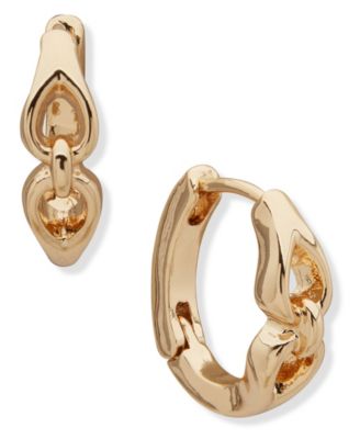 Anne Klein - Gold-Tone Linked Two-Row Huggie Earrings
