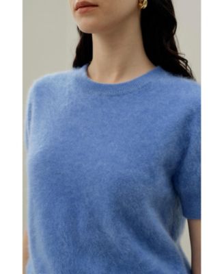 Women's Brushed Cashmere Short-Sleeve Sweater