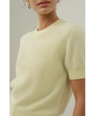 Women's Brushed Cashmere Short-Sleeve Sweater