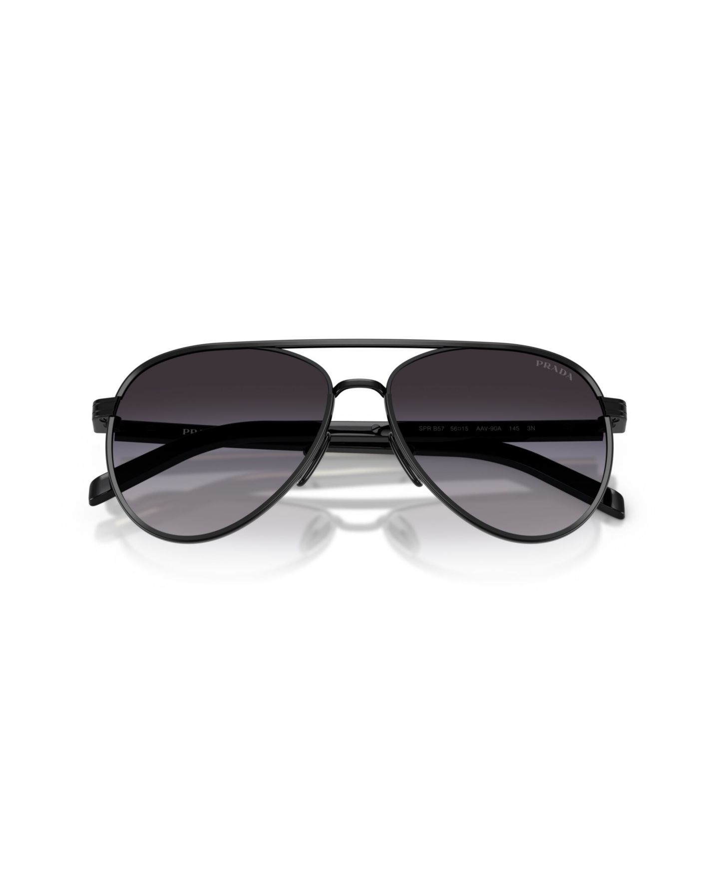 Женские солнцезащитные очки Prada Pilot Sunglasses, PR B57S, цвет: Чёрный — фото 5