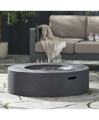 39 Inch Lightweight Concrete Propane Fire Pit with 50000 BTU Burner