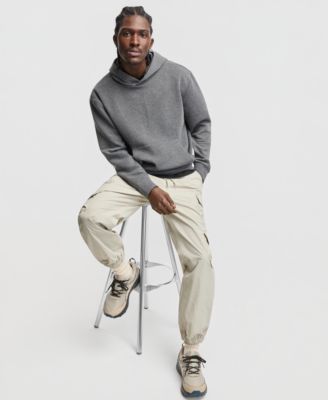 Men's Long-Sleeve Relaxed Quilted Cotton Hoodie