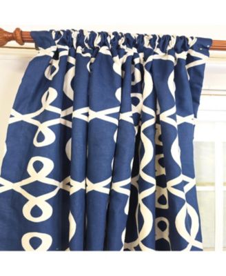 Oblique 100% Cotton Rod Pocket Window Curtain set of 2 Panels 100" x 63" Navy