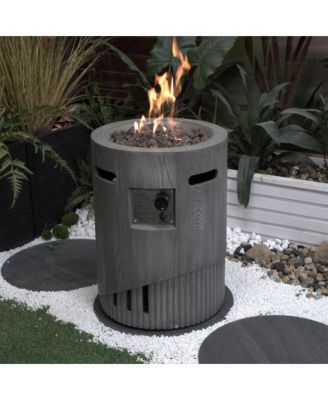 20 Inch Round Outdoor Gas Fire Pit with 32000 BTU Burner and Lava Rocks