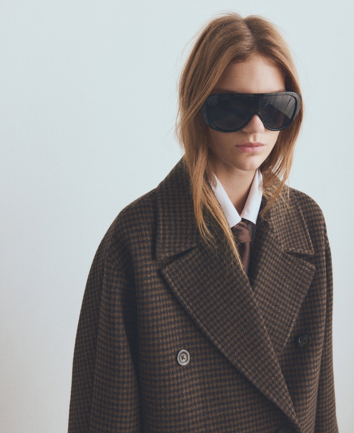 Mango Women's Wool-Blend Micro-Houndstooth Coat