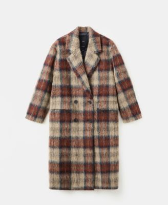 Women's Wool-Blend Check Coat