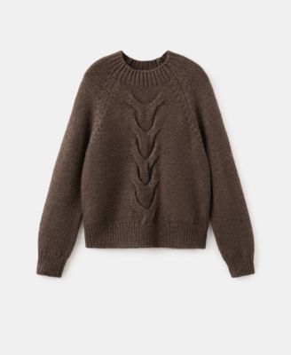 Women's Perkins Neck Braided Sweater