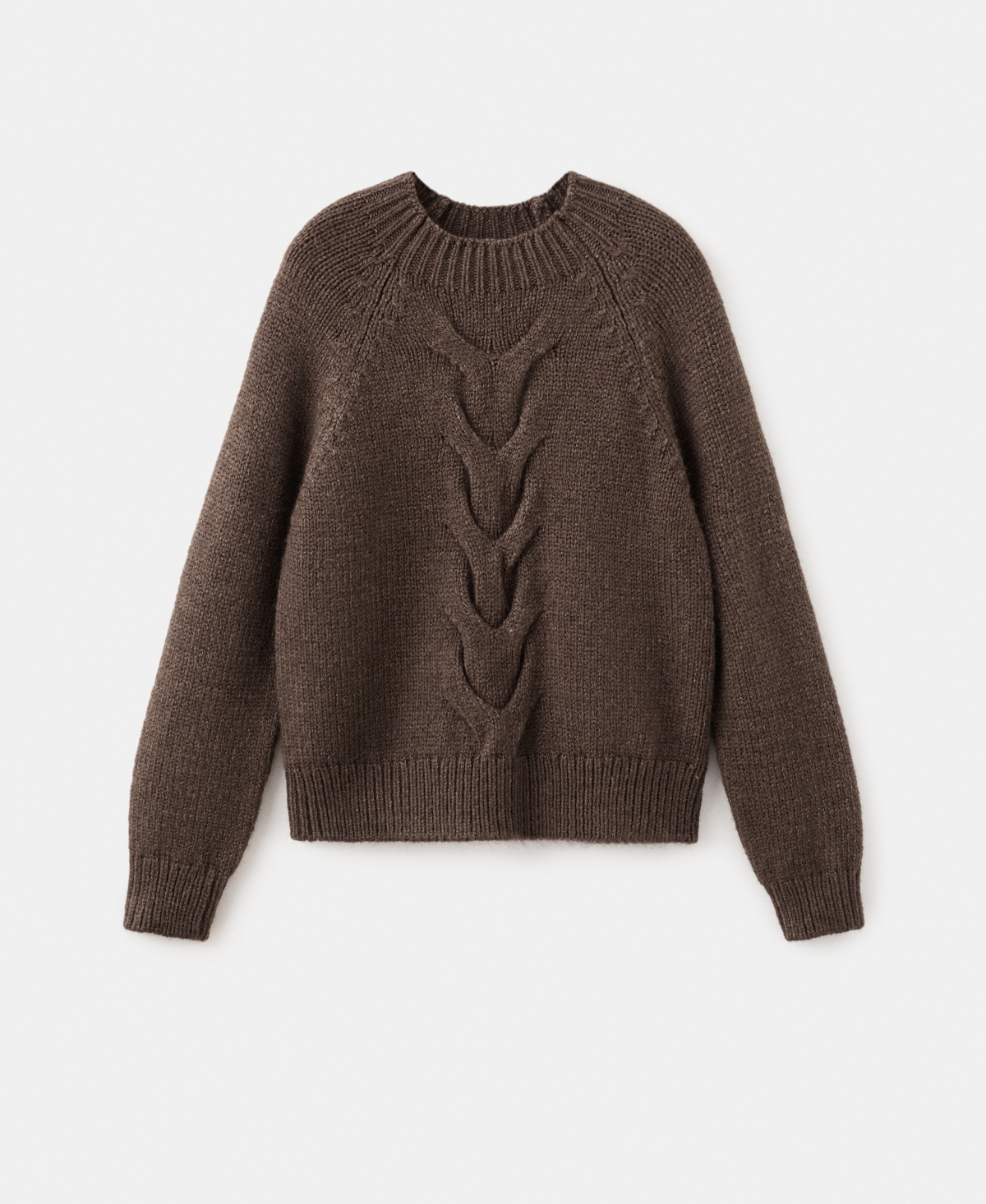 Mango Women's Perkins Neck Braided Sweater