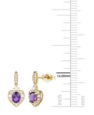 2-Pc. Amethyst (1 ct. t.w.) and Lab-Grown White Sapphire (0.2 ct t.w.) Earrings And Necklace Set in 14k Gold Over Sterling Silver (Also Available in Ruby)