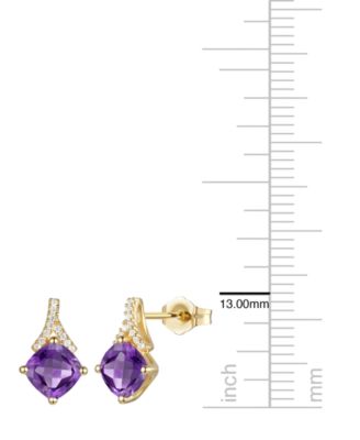 2-Pc. Amethyst (3.2 ct. t.w.) and Lab-Grown White Sapphire (0.18 ct. t.w.) Earrings and Pendant Set in 14k Gold Over Sterling Silver (Also Available in Other Gemstones)