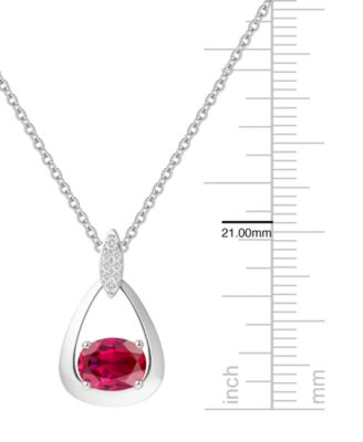 2-Pc. Ruby (3.5 ct. t.w.) and Lab-Grown White Sapphire (0.03 ct. t.w.)  Earrings And Pendant Set in Sterling Silver (Also Available in Opal, Amethyst, Sapphire and Blue Topaz)