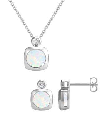 2-Pc. Amethyst (2.5 ct. t.w.) and Lab-Grown White Sapphire (0.1 ct. t.w.) Earrings And Necklace Set in 14k Gold Over Sterling Silver (Also Available in Other Gemstones)