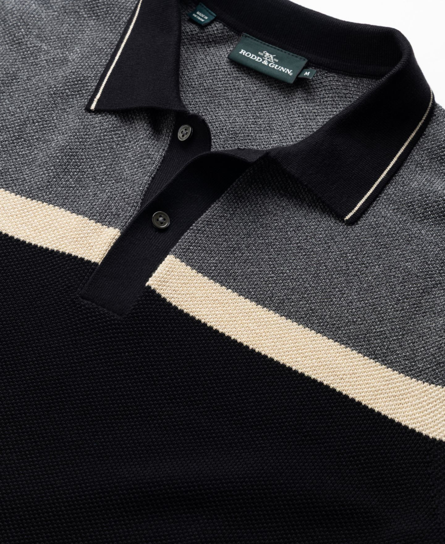 Мужское поло Rodd & Gunn Barret Reef Knit Polo Shirt, цвет: Угольный — фото 4